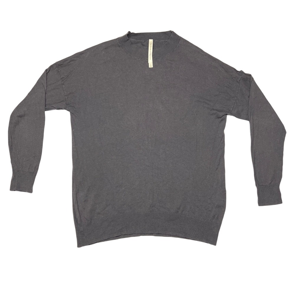 The Group Babaton Aritzia Mock Neck Sweater Small Charcoal Gray Cotton Cashmere‎